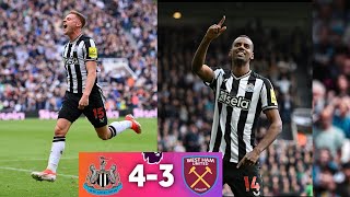 Newcastle vs West Ham 43 EPL highlights 2024  Isak double  Barnes Double  Newcastle COMEBACK [upl. by Darlleen732]