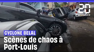 Cyclone Belal  Des voitures les unes sur les autres dans les rues de Port Louis à lÎle Maurice [upl. by Boylston]