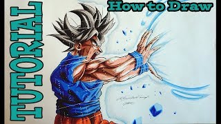 How to draw GOKU  Ultra Instinct Kamehameha  Real Time Tutorial [upl. by Dexter497]