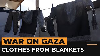 Palestinian woman creates clothes from blankets in Gaza  Al Jazeera Newsfeed [upl. by Consolata287]