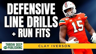 Defensive Line Drills and Run Fits [upl. by Nospmis]