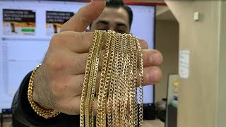 Gold Chains Video Review TraxNYC Mariner Double Curb Miami Diamond Cut [upl. by Anole]