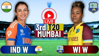 Live Match Today IND W vs WI W 3rd T20  Live Score amp Commentary [upl. by Ennahs]