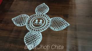 Easy amp Simple Jhoti Chita For Manabasa GurubaraLaxmipuja Special Jhoti ChitaAlpona Designs [upl. by Astred]