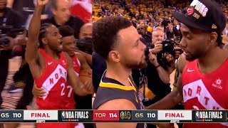 Raptors Celebration Kawhi Leonard Gives Steph Curry His Best Respect  Raptors vs Warriors  Game 6 [upl. by Marrilee]