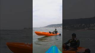 While traveling in the sea our kayak capsized ytshorts latestpost trending kayak vizagbeach [upl. by Tatianna238]