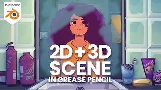 How We Animated a 2D  3D scene in Blender  Blender 282 [upl. by Yekcir]