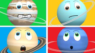 Planets and their Rings for Kids  Solar System for Kids [upl. by Sset799]