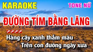 Karaoke Đường Tím Bằng Lăng Tone Nữ Nhạc Sống Phối Mới  Nguyễn Linh [upl. by Asiel]