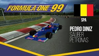 F1 99 ps1 gameplay SpaFrancorchamps  Pedro Diniz Expert [upl. by Edwyna]