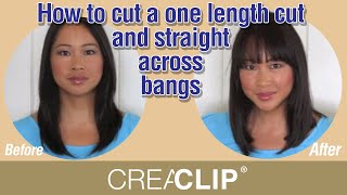 How to Cut a OneLength Cut and StraightAcross Bangs [upl. by Adniled693]