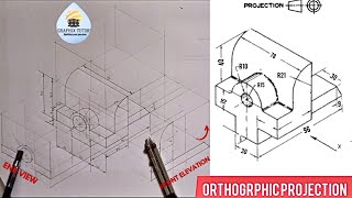 ORTHOGRAPHIC VIEW IN THIRD AND FIRST ANGLE PROJECTION [upl. by Yddor823]