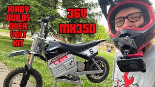 Razor MX350 36V Overvolt Kit Install amp Test Ride  Jordy Builds [upl. by Ruamaj]