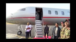 President Julius Maada Bio Returns From Samoa and the United States to Freetown Sierra Leone [upl. by Trev]