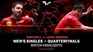 Timo Boll vs Liang Jingkun  MS QF  Singapore Smash 2024 [upl. by Ellehcil580]