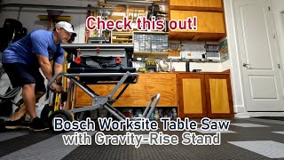 Review of the BOSCH 10 In Worksite Table Saw with GravityRise Wheeled Stand 4100XC10 [upl. by Tinaret632]