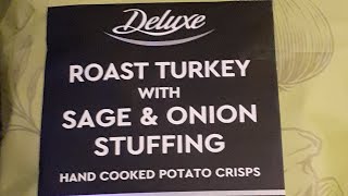 LIDL UK DELUXE ROAST TURKEY WITH SAGE amp ONION STUFFING HAND COOKED CRISPS REVIEW xmas SIOBHANs LIFE [upl. by Nnav]