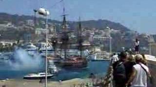 The Götheborg tallship leaving Nice [upl. by Cirtap517]