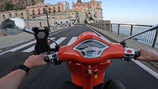 Amalfi to Ravello riding Vespa POV Amalfi coast Italy [upl. by Waring]