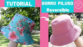 DIY GORRO PILUSO REVERSIBLE  gorro pescador bucket hat [upl. by Animor660]