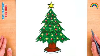 Christmas Tree Drawing [upl. by Rosalinda]