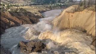 Flying Through Burst Chilcotin River Landslide [upl. by Gnauq]