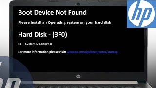 How to Fix Boot Device Not Found Hard Disk 3F0 Error  HP Laptop [upl. by Aicia]