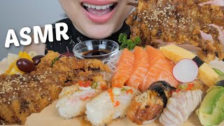 ASMR SUSHI Soft Shell CRAB Assorted Aubri Nigiri with Salmon Sashimi NO TALKING Eating Sound  NE [upl. by Aivartal530]