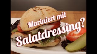 👽 ALIENBBQ CAESAR’S CHICKEN SANDWICH in Salatdressing mariniert [upl. by Atonsah235]