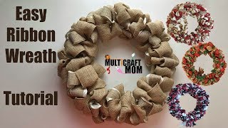 Easy Ribbon Wreath Tutorial [upl. by Latia]