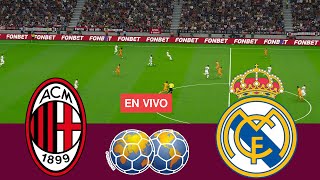 EN VIVO AC Milan vs Real Madrid Amistoso de Clubes 2024 Partido Completo Simulación de Videojuego [upl. by Fulks]