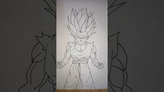 Gohan SS2 Outline ✨ shorts drawing [upl. by Lecia]