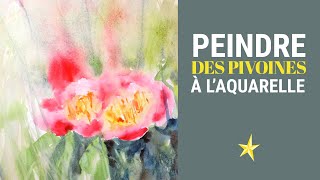 Peindre des pivoines quotAma no sodequot à laquarelle  MOYEN [upl. by Meelak]