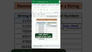 How to Remove Last One Digit in Excel  Quick Tutorial shorts [upl. by Dalston]