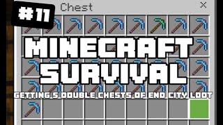 Survival 11  Getting 5 double chests of end city loot  Minecraft [upl. by Aynotahs]