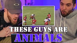 American Football Fans React To Rugbys HARDEST Hits  Reaction [upl. by Rinna16]