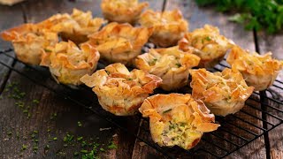 Filo Mini Quiches Filo Pies [upl. by Noynek]