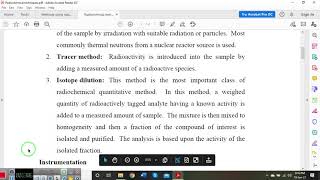 Lecture 16 Radioanalytical techniques [upl. by Aikahs51]