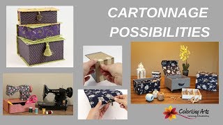 Cartonnage fabric boxes possibilities [upl. by Eirrab]