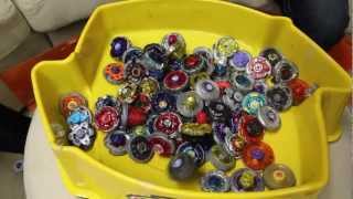 100 BEY COLLECTION Battle  Beyblade Marathon [upl. by Ahsirtak]