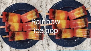 How to Make Rainbow Popsicle  FruitDIY Rainbow Ice pop [upl. by Karub]