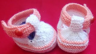 Tuto tricot  chaussons bébé au tricot part 12 de 312 mois [upl. by Herzberg]