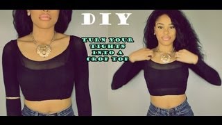 DIY How to Turn your old Tights into a cute Top [upl. by Nah]