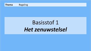 VMBO 4  Regeling  Basisstof 1 Het zenuwstelsel  8e editie [upl. by Jacky]