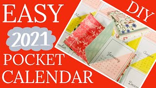 AMAZING LITTLE POCKET CALENDAR Super Easy 3x4 Pocket Calendar For 2021GREAT LITTLE PROJECT [upl. by Eanahc]