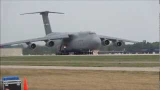 C5 Galaxy Taxi  Takeoff  Flyover  EAA AirVenture Oshkosh 2012 [upl. by Martinelli]