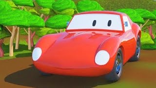 Race in jungle  Monster Trucks amp Spid the racing car  Cartoon for kids [upl. by Cates]