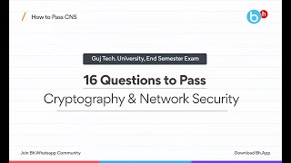 How to PassScore in Cryptography amp Network Security CNS Sem6 IT  GTU [upl. by Sylvie]