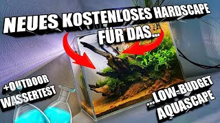 Neues Hardscape im lowbudget Aquascape Aquarium amp Wassertest Outdoor [upl. by Drofhsa]