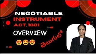 Negotiable Instrument Act 1881overview తెలుగులో😍😍🤩🤩 [upl. by Maxwell138]